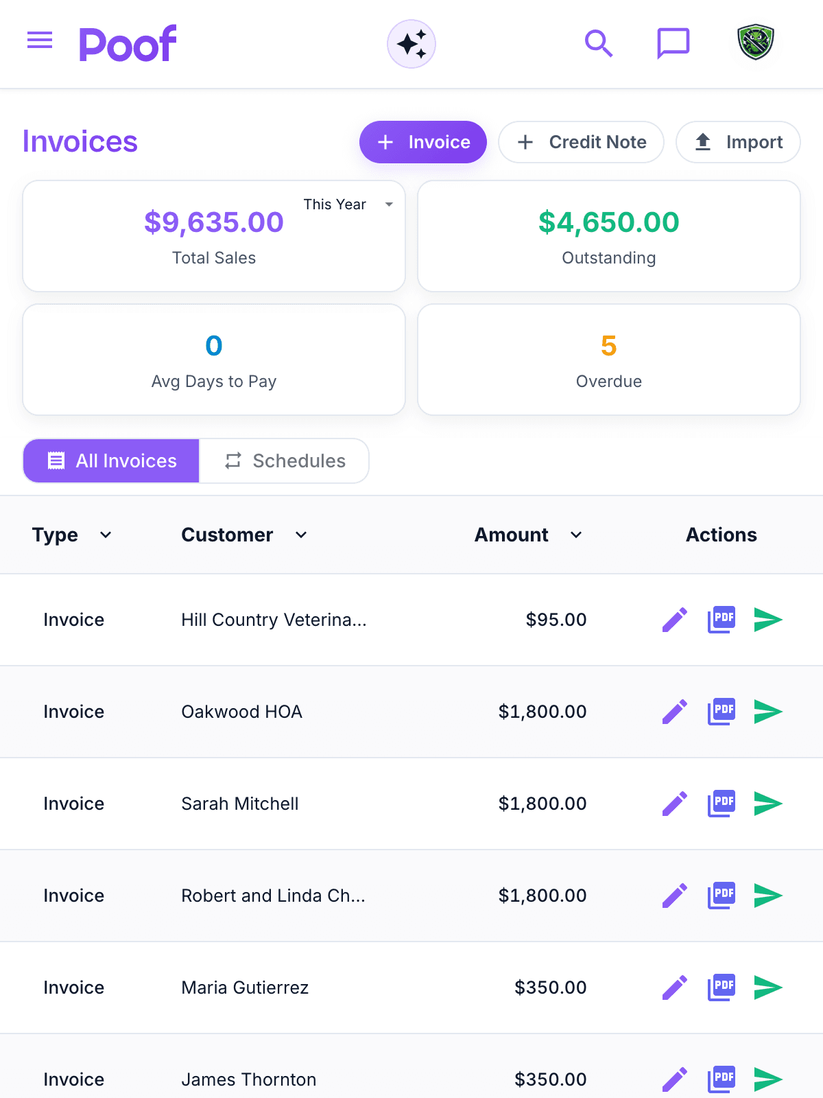 Invoice management